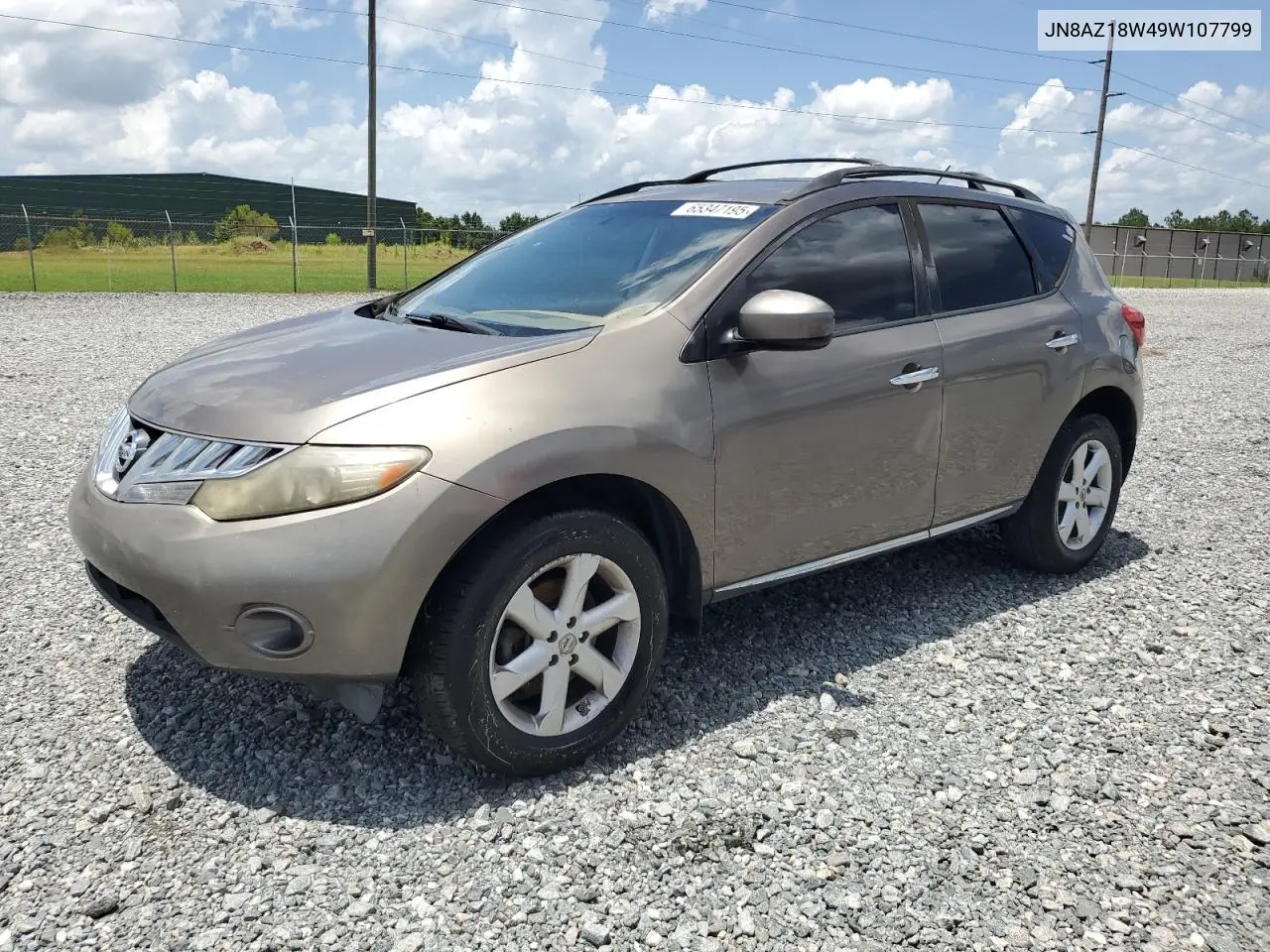 2009 Nissan Murano S VIN: JN8AZ18W49W107799 Lot: 65347195