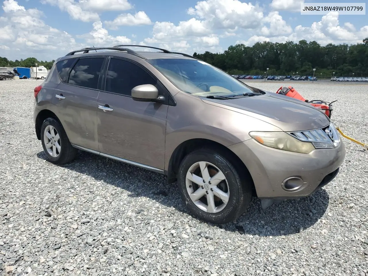 2009 Nissan Murano S VIN: JN8AZ18W49W107799 Lot: 65347195