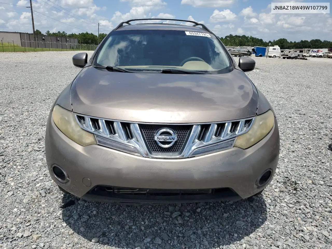 2009 Nissan Murano S VIN: JN8AZ18W49W107799 Lot: 65347195