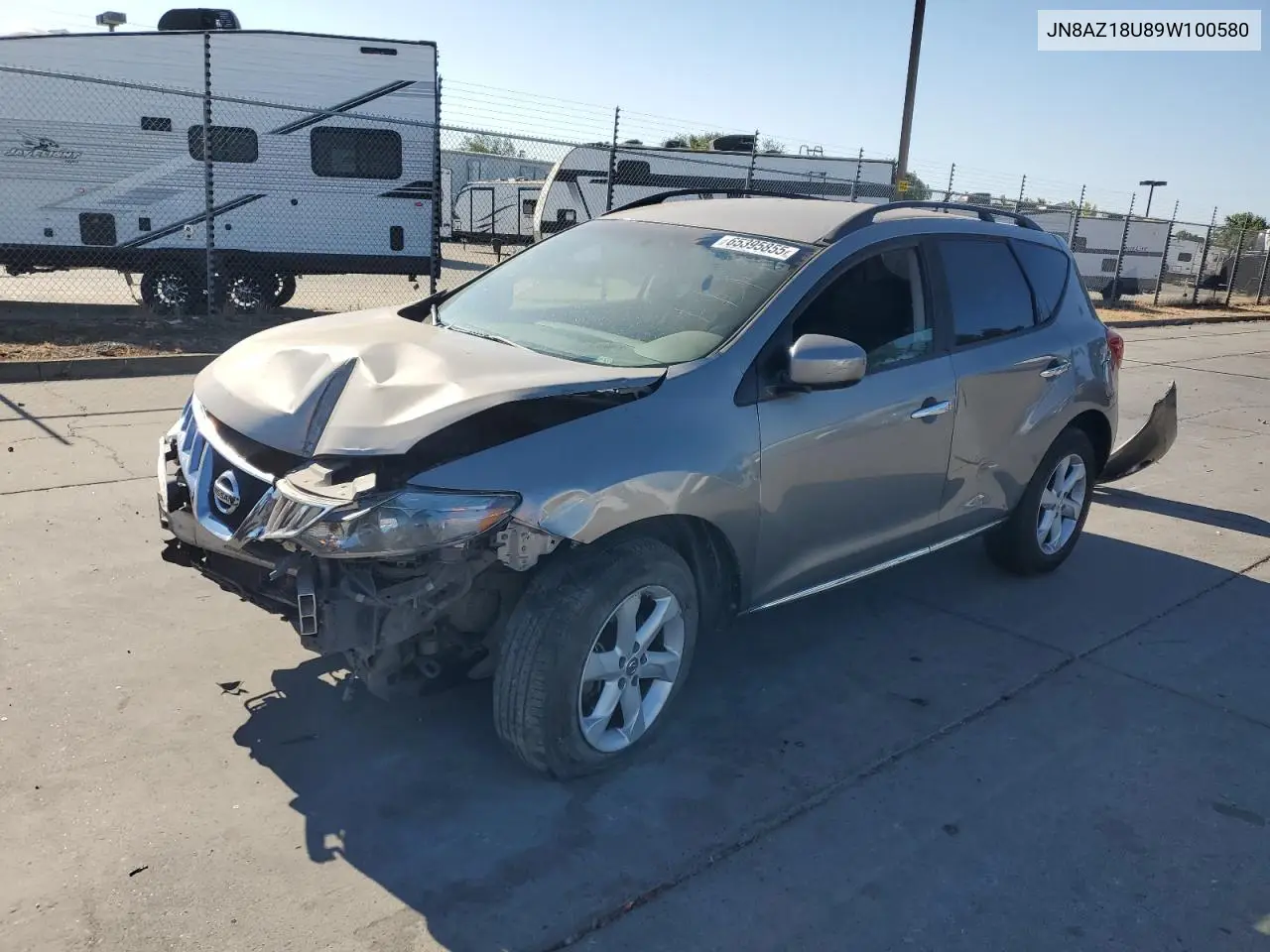 2009 Nissan Murano S VIN: JN8AZ18U89W100580 Lot: 65395855