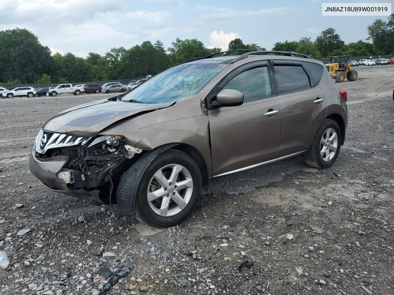 2009 Nissan Murano S VIN: JN8AZ18U89W001919 Lot: 65526435