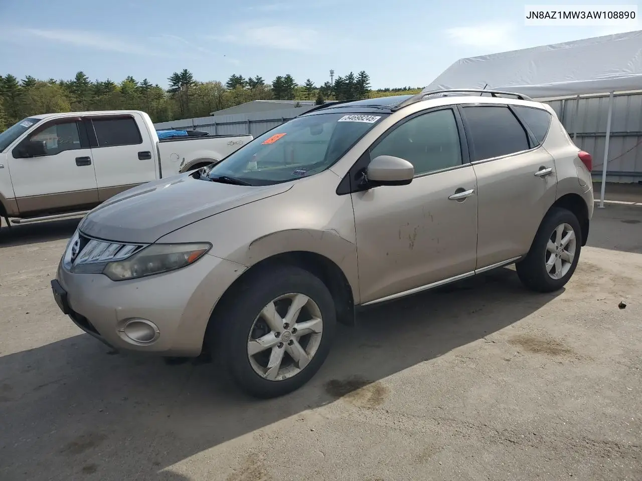 2010 Nissan Murano S VIN: JN8AZ1MW3AW108890 Lot: 54698245