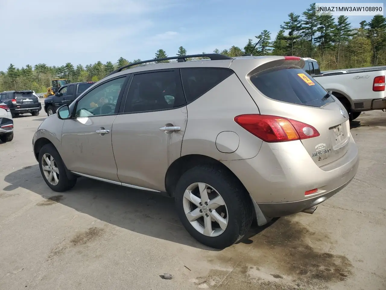 2010 Nissan Murano S VIN: JN8AZ1MW3AW108890 Lot: 54698245