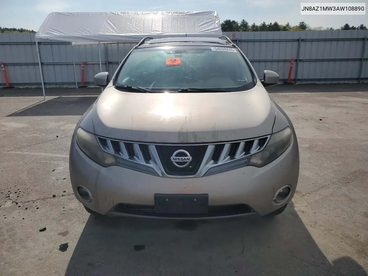 2010 Nissan Murano S VIN: JN8AZ1MW3AW108890 Lot: 54698245