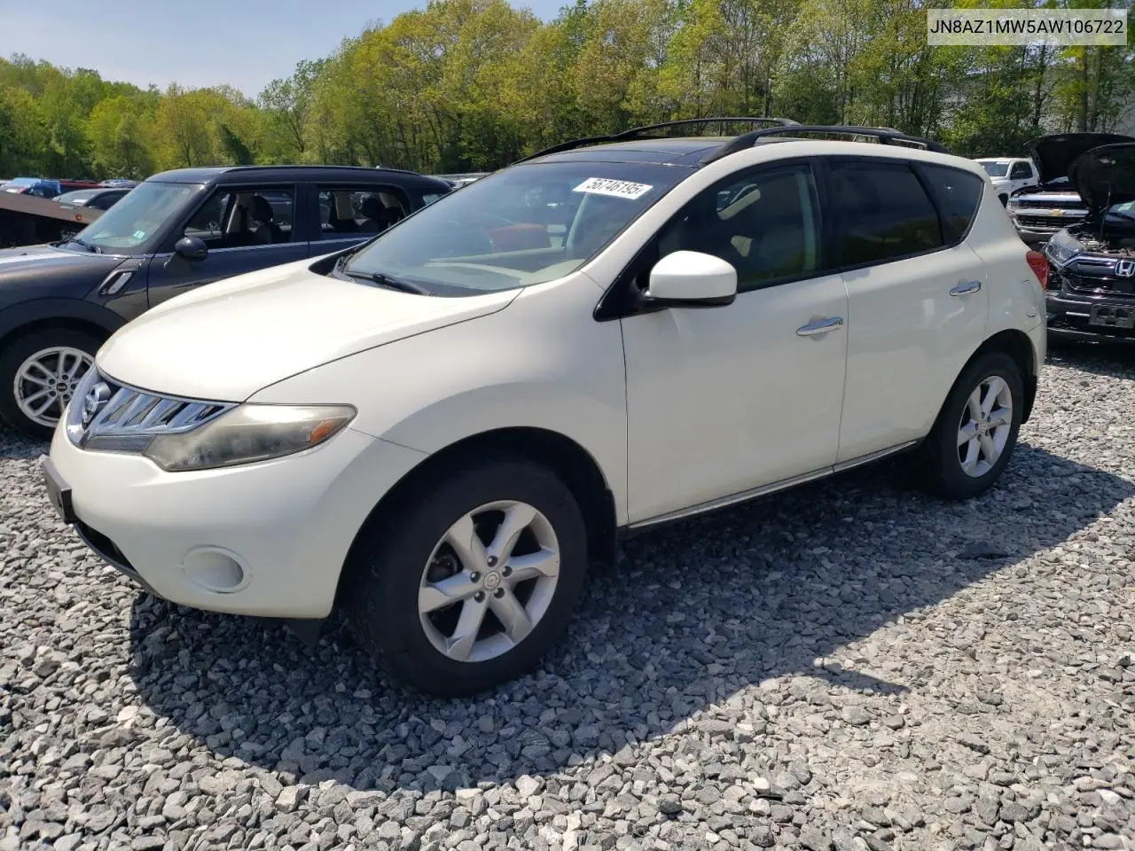 2010 Nissan Murano S VIN: JN8AZ1MW5AW106722 Lot: 56746195