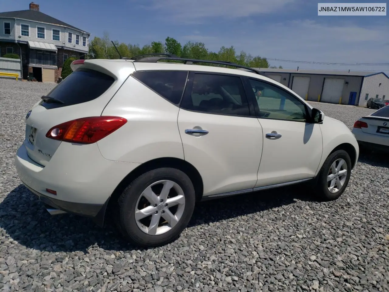 2010 Nissan Murano S VIN: JN8AZ1MW5AW106722 Lot: 56746195