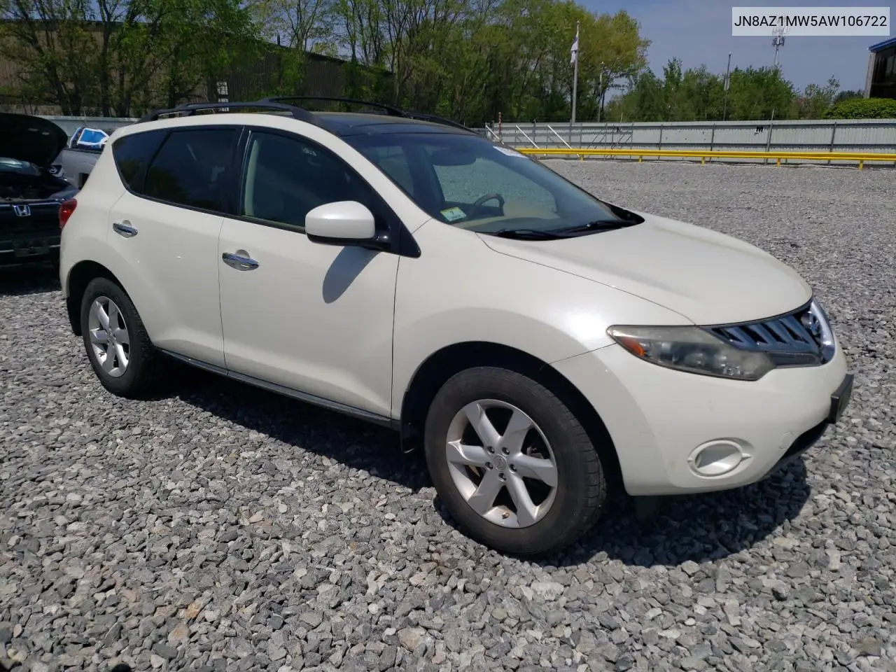 2010 Nissan Murano S VIN: JN8AZ1MW5AW106722 Lot: 56746195