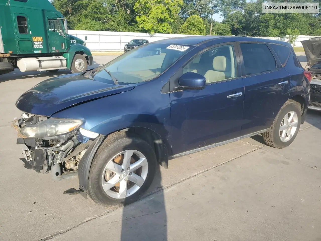 2010 Nissan Murano S VIN: JN8AZ1MU2AW006110 Lot: 63207065