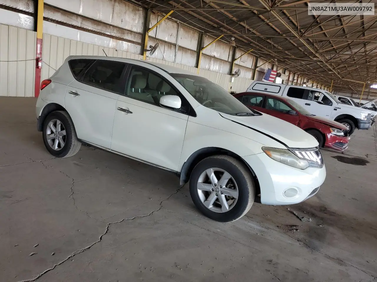 2010 Nissan Murano S VIN: JN8AZ1MU3AW009792 Lot: 63213745