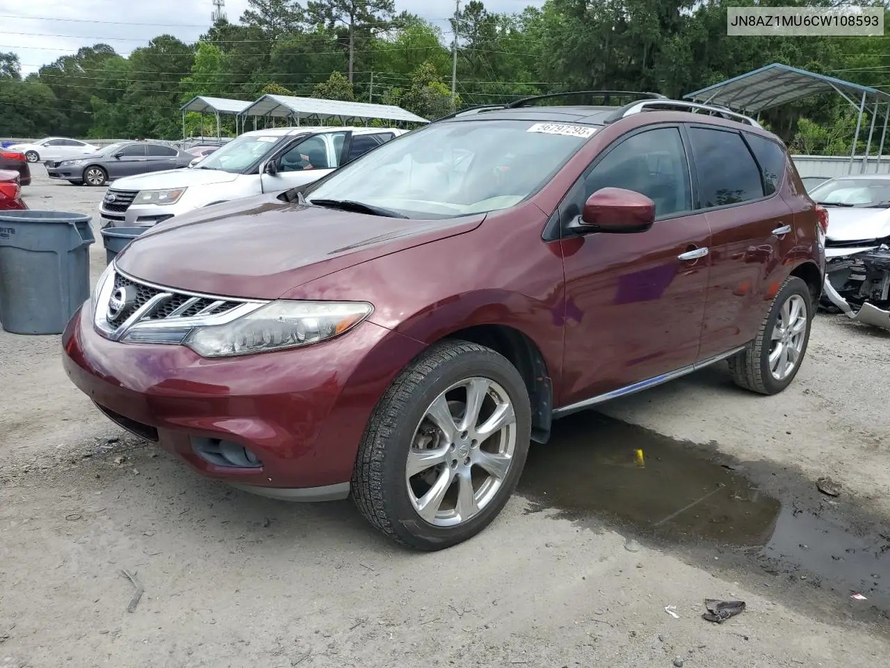 2012 Nissan Murano S VIN: JN8AZ1MU6CW108593 Lot: 56797295