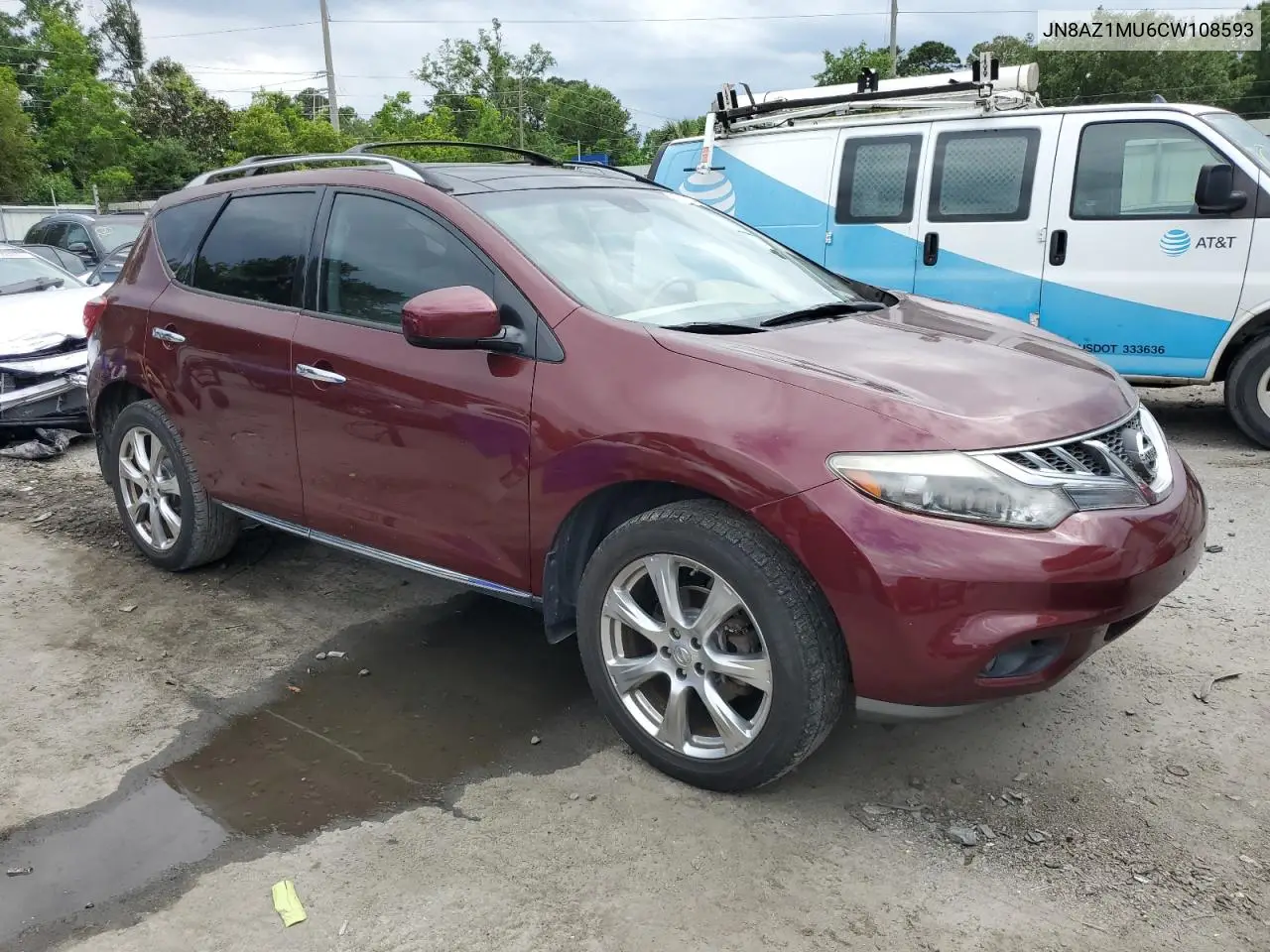 2012 Nissan Murano S VIN: JN8AZ1MU6CW108593 Lot: 56797295