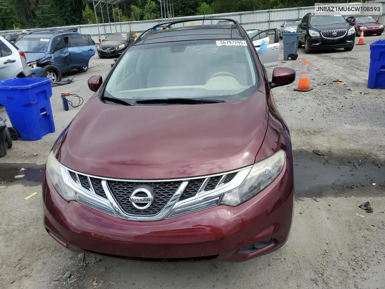 2012 Nissan Murano S VIN: JN8AZ1MU6CW108593 Lot: 56797295