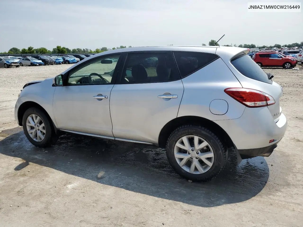 2012 Nissan Murano S VIN: JN8AZ1MW0CW216449 Lot: 57101005