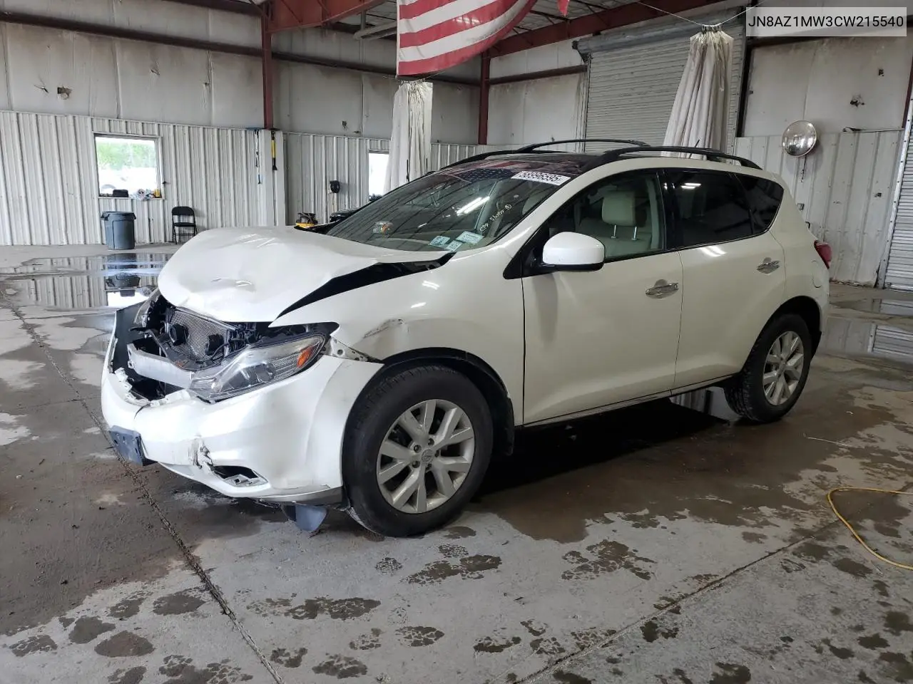 2012 Nissan Murano S VIN: JN8AZ1MW3CW215540 Lot: 58996595