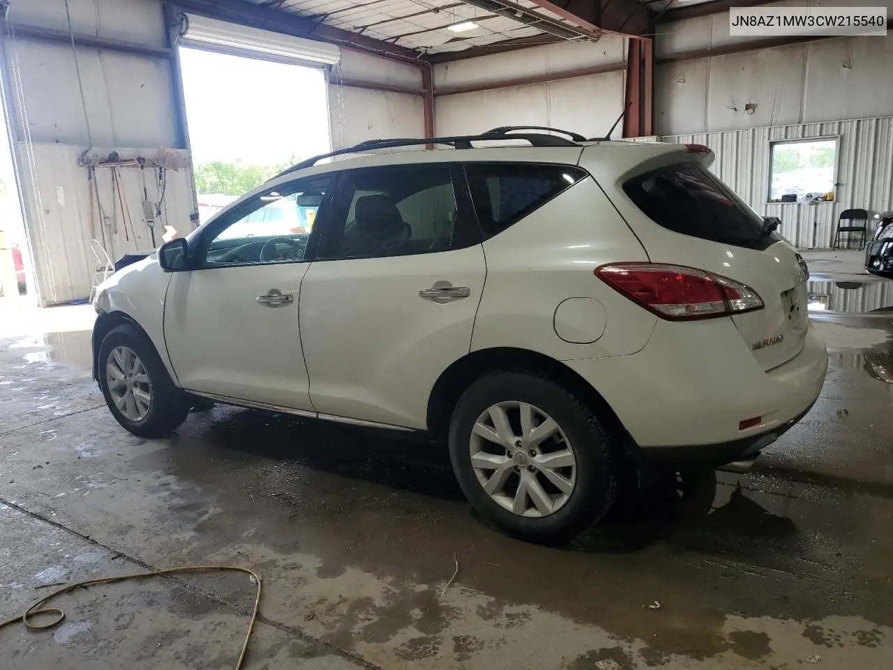 2012 Nissan Murano S VIN: JN8AZ1MW3CW215540 Lot: 58996595