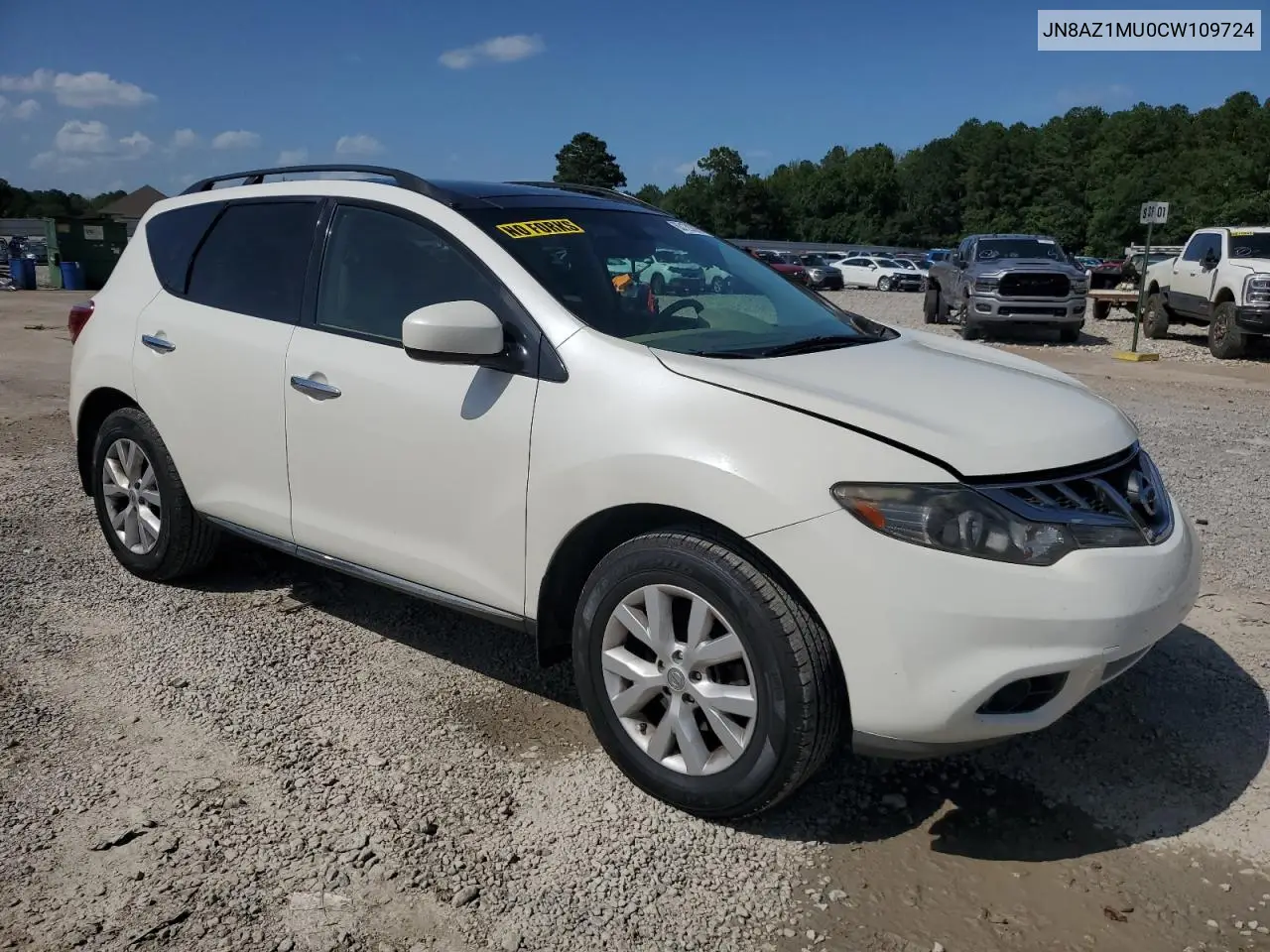 2012 Nissan Murano S VIN: JN8AZ1MU0CW109724 Lot: 63128395