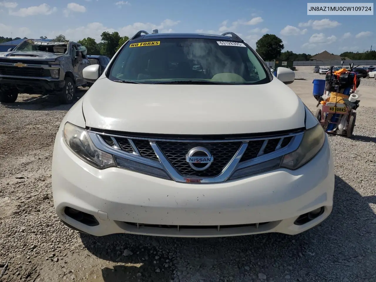 2012 Nissan Murano S VIN: JN8AZ1MU0CW109724 Lot: 63128395