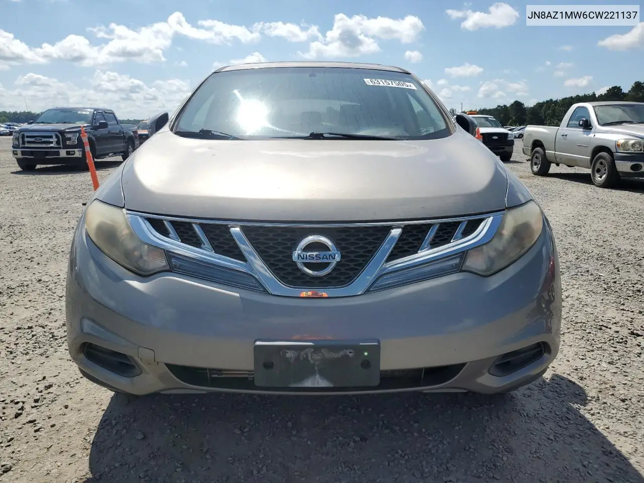 2012 Nissan Murano S VIN: JN8AZ1MW6CW221137 Lot: 63157505