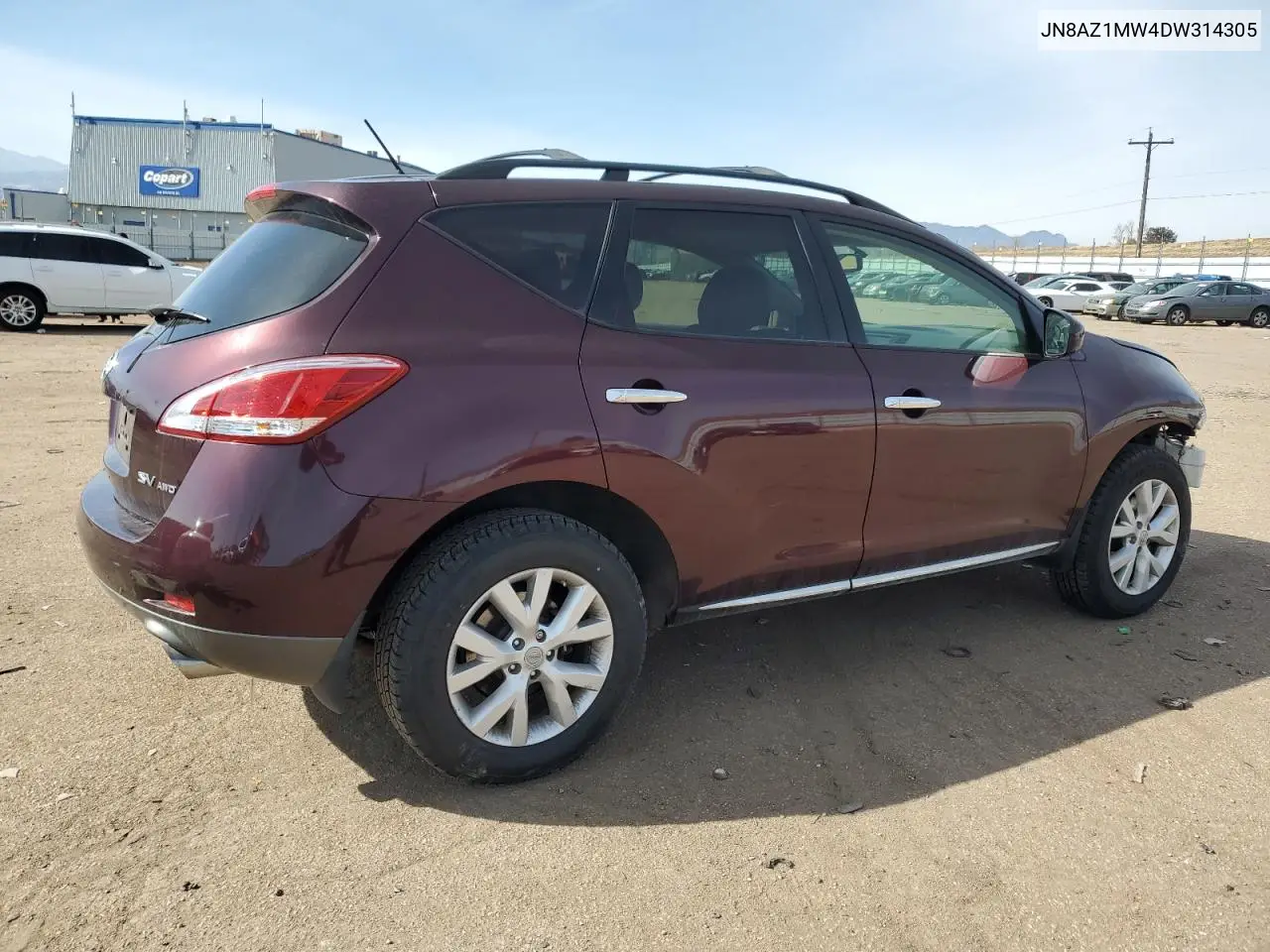 2013 Nissan Murano S VIN: JN8AZ1MW4DW314305 Lot: 45754015