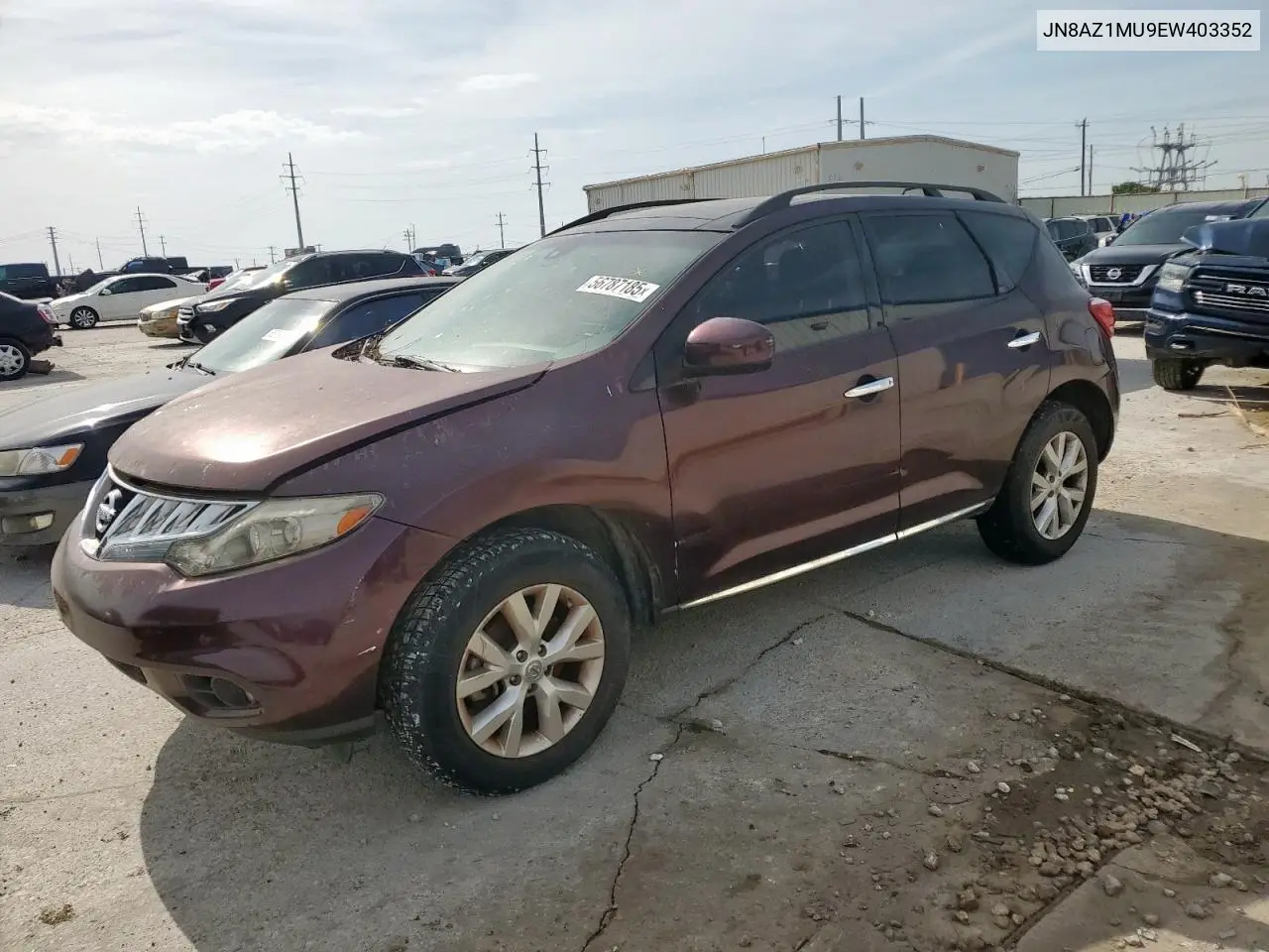 jn8az1mu9ew403352 JN8AZ1MU9EW403352 2014 Nissan Murano S