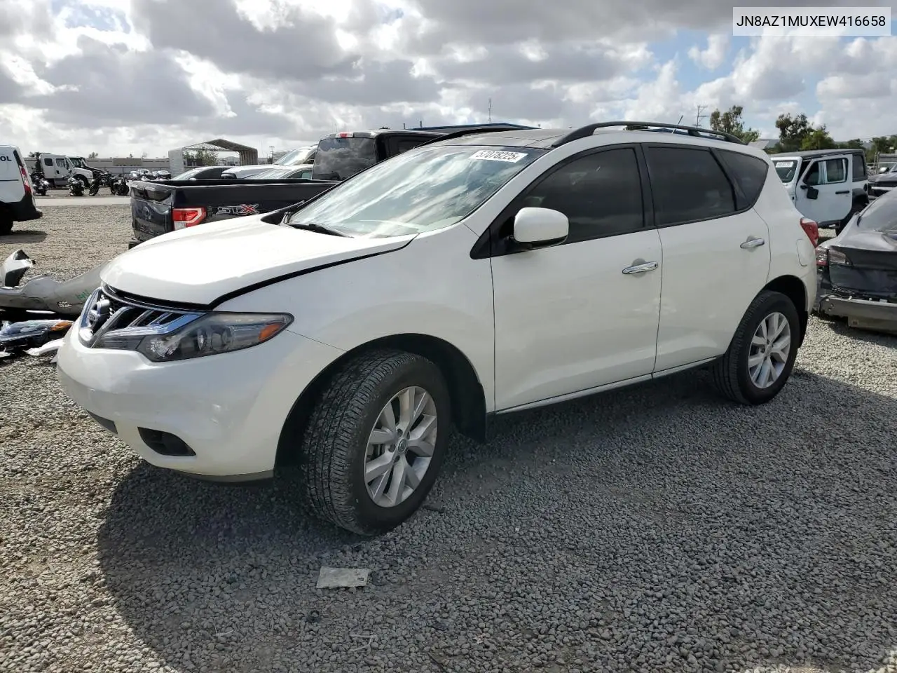 2014 Nissan Murano S VIN: JN8AZ1MUXEW416658 Lot: 57078225