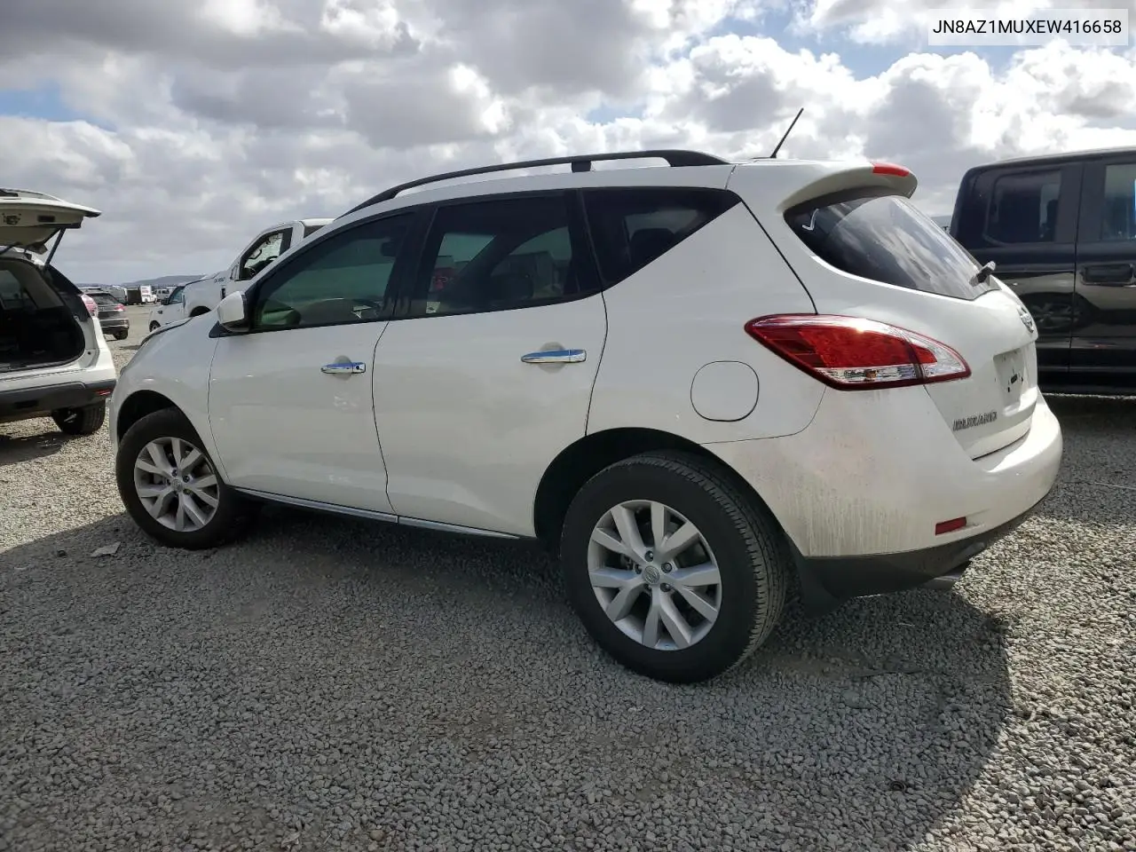 2014 Nissan Murano S VIN: JN8AZ1MUXEW416658 Lot: 57078225