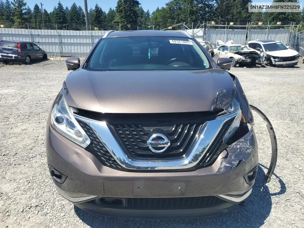 2015 Nissan Murano S VIN: 5N1AZ2MH8FN225229 Lot: 62321005