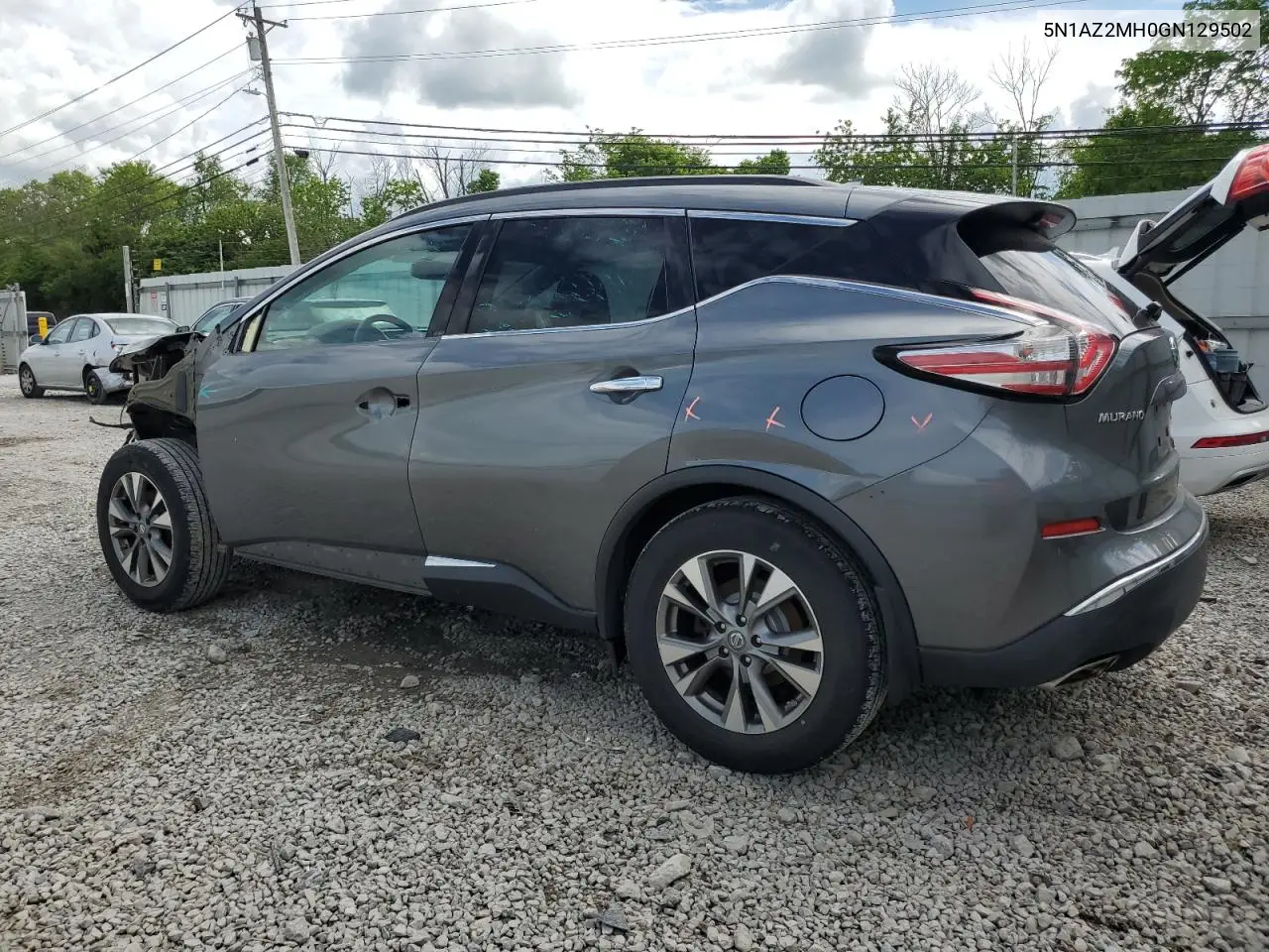 2016 Nissan Murano S VIN: 5N1AZ2MH0GN129502 Lot: 56192395