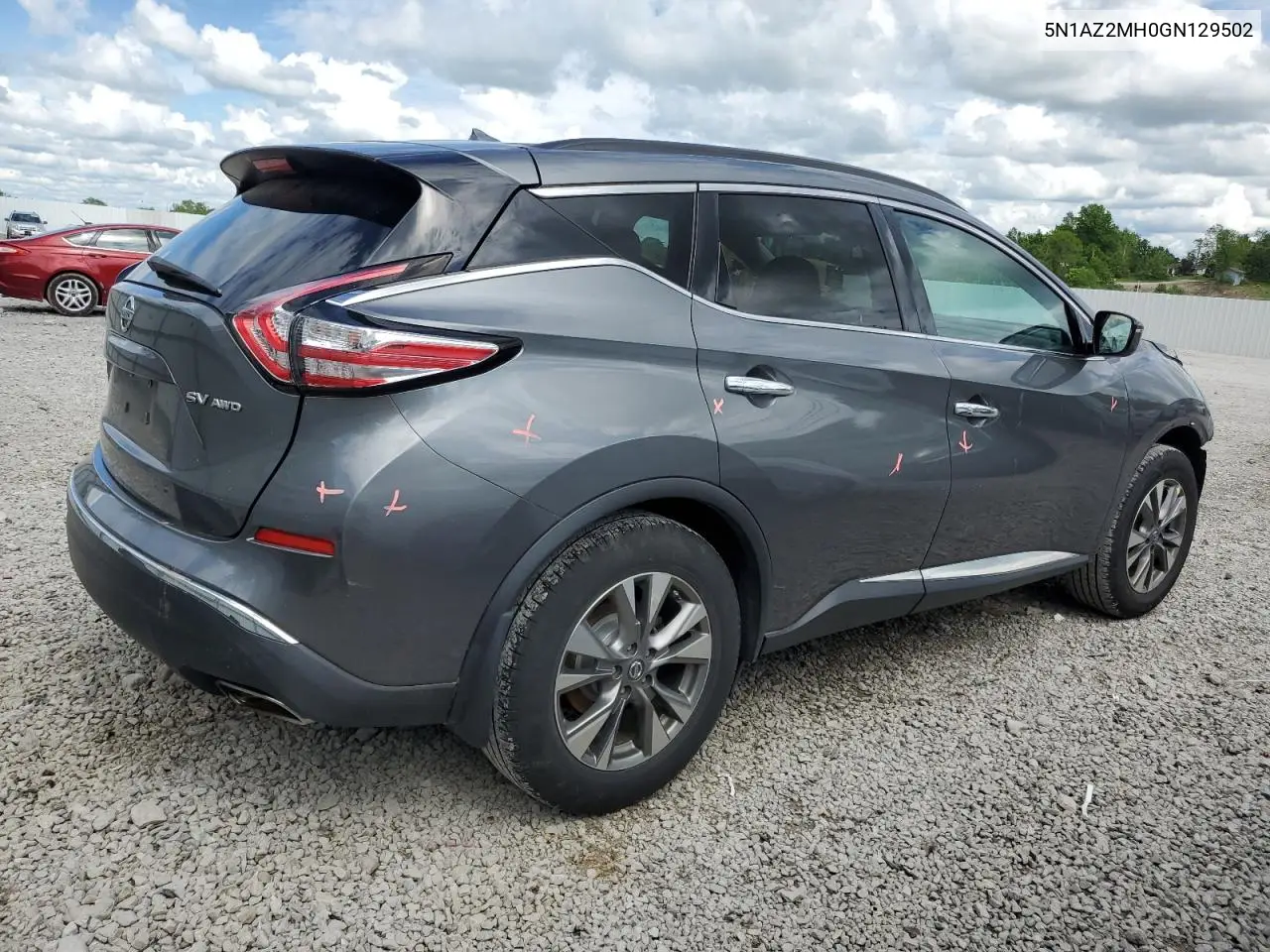 2016 Nissan Murano S VIN: 5N1AZ2MH0GN129502 Lot: 56192395