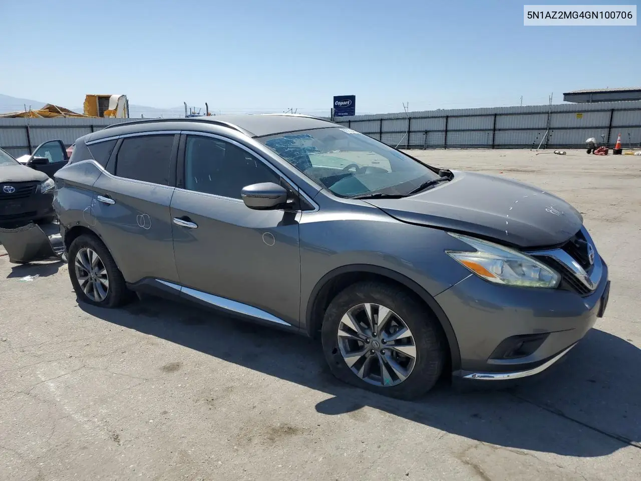 2016 Nissan Murano S VIN: 5N1AZ2MG4GN100706 Lot: 62752495