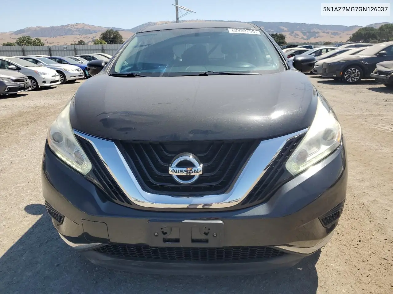 2016 Nissan Murano S VIN: 5N1AZ2MG7GN126037 Lot: 62959735