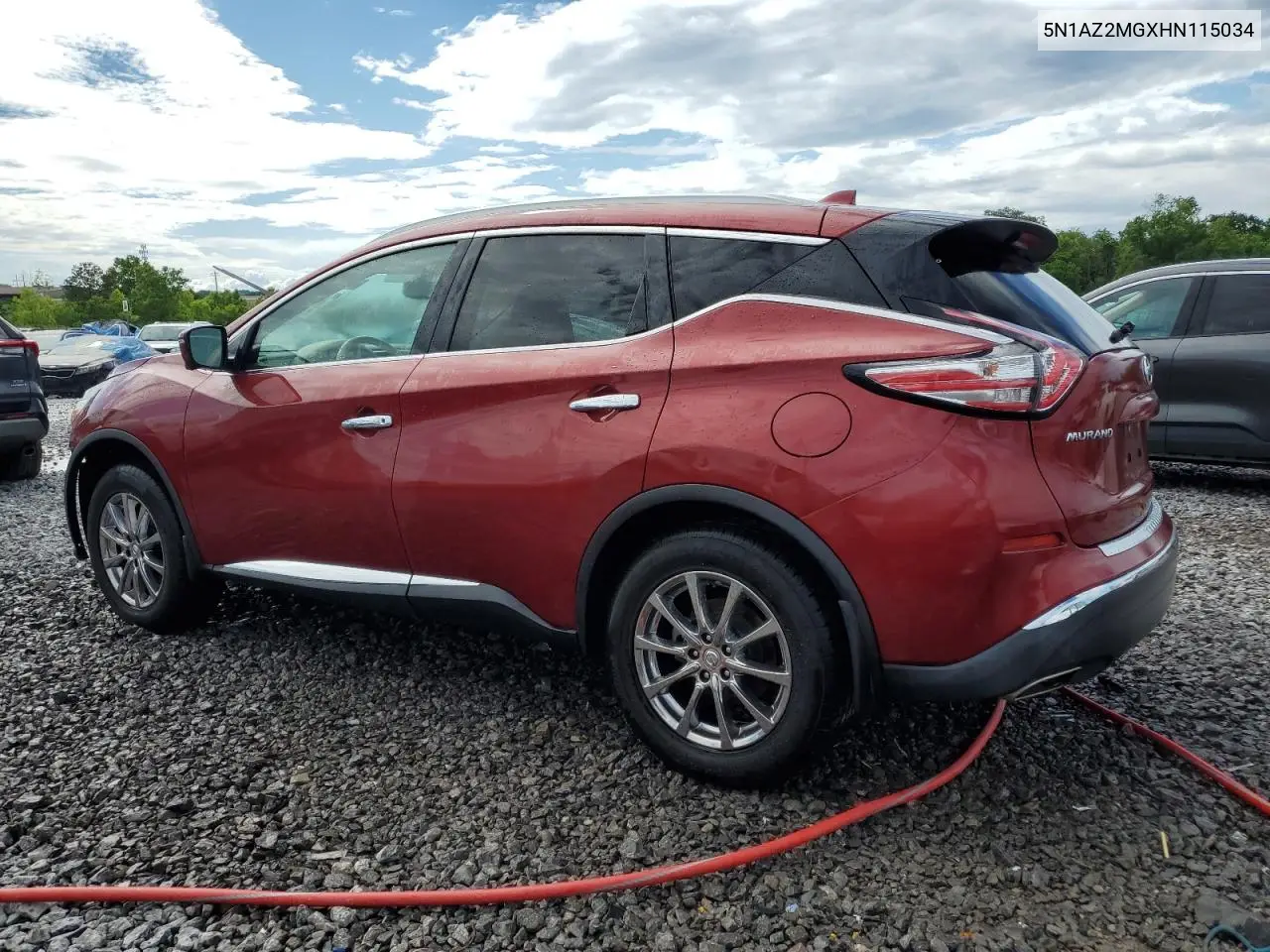 2017 Nissan Murano S VIN: 5N1AZ2MGXHN115034 Lot: 56538605