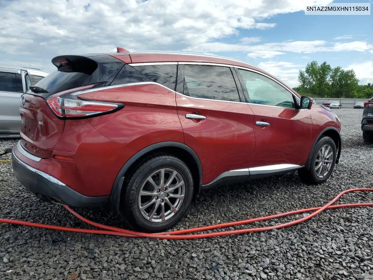 2017 Nissan Murano S VIN: 5N1AZ2MGXHN115034 Lot: 56538605
