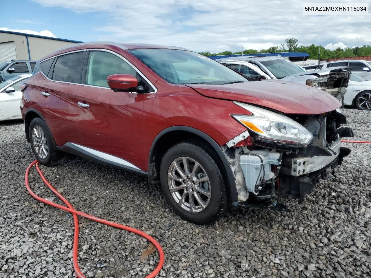 2017 Nissan Murano S VIN: 5N1AZ2MGXHN115034 Lot: 56538605