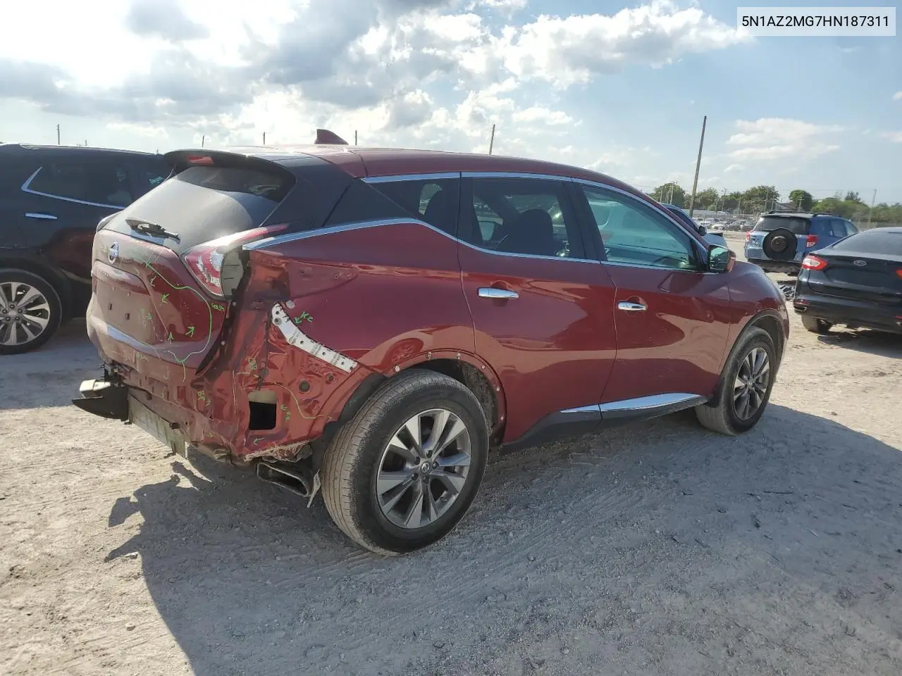 2017 Nissan Murano S VIN: 5N1AZ2MG7HN187311 Lot: 56633115