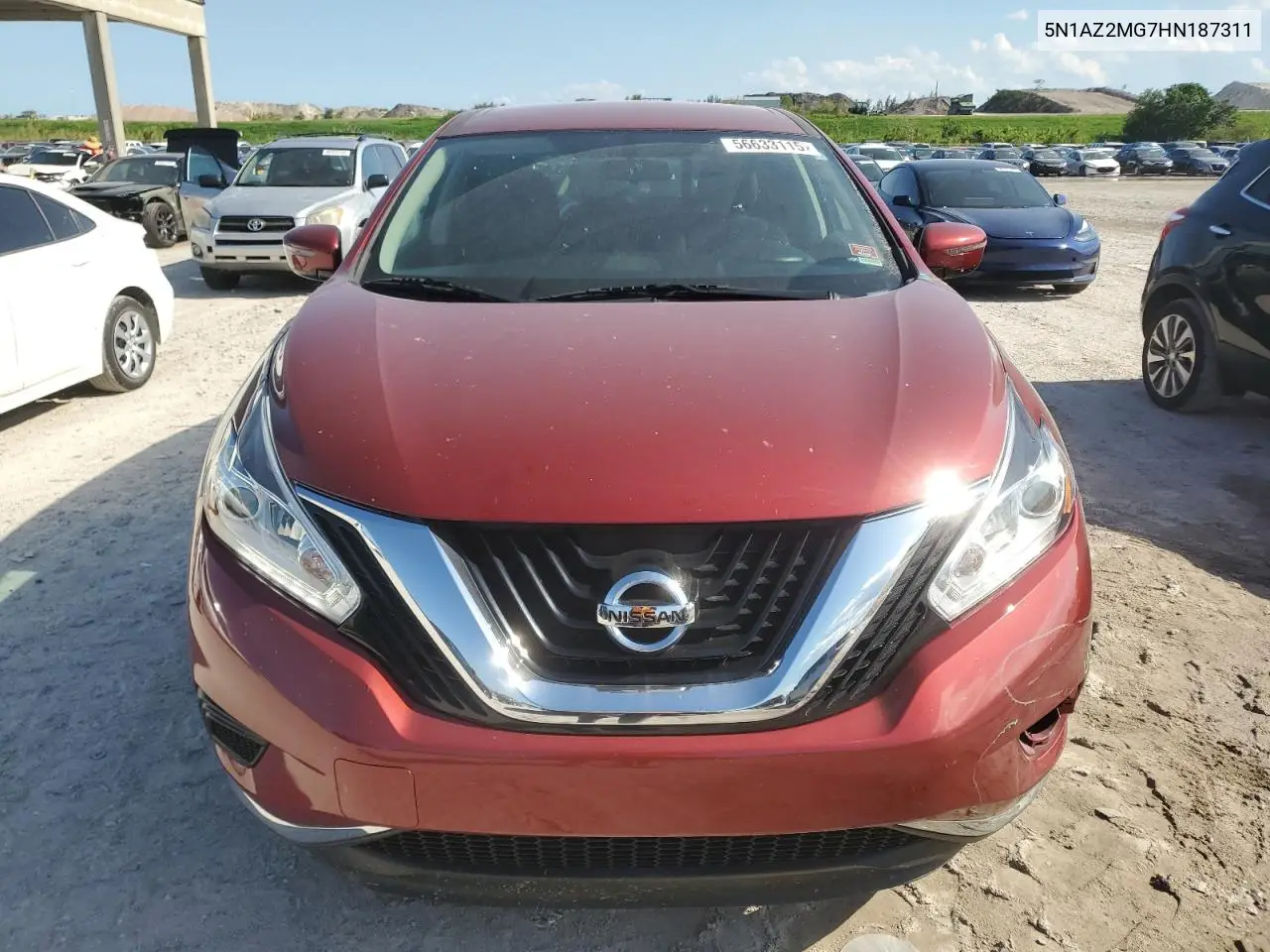 2017 Nissan Murano S VIN: 5N1AZ2MG7HN187311 Lot: 56633115