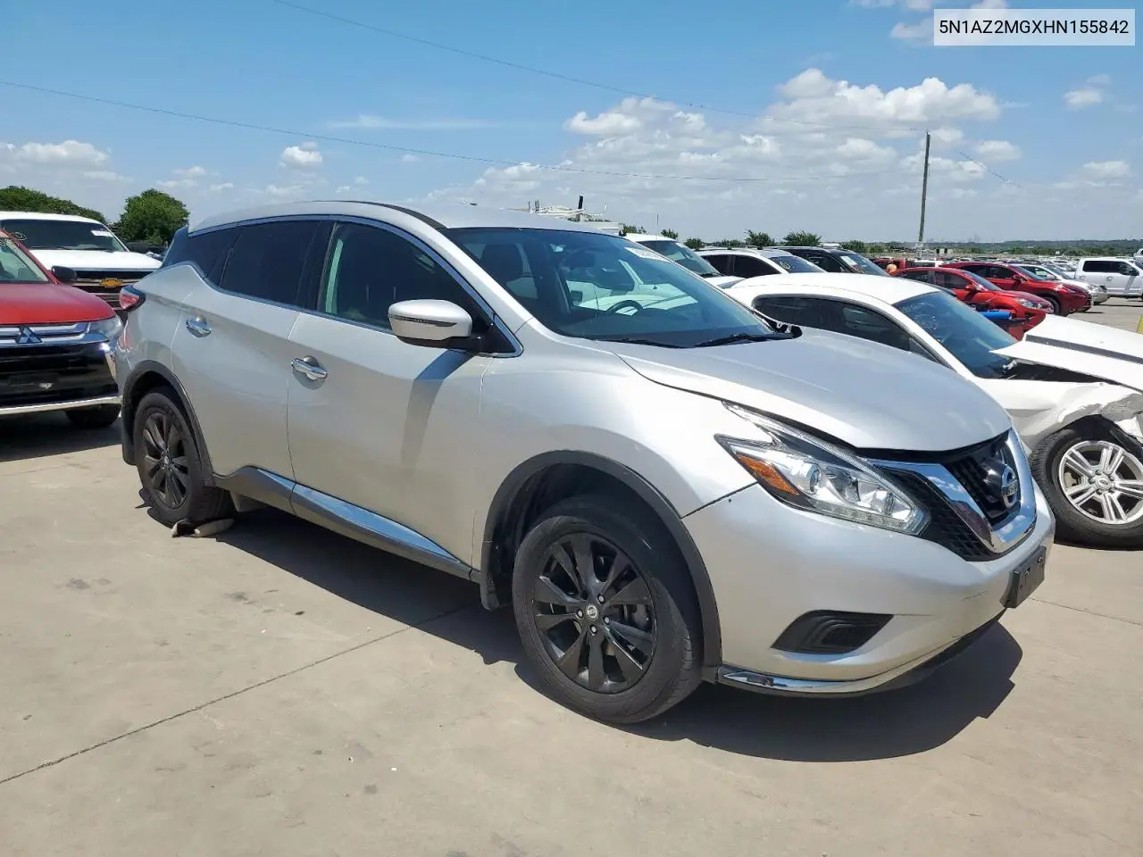 2017 Nissan Murano S VIN: 5N1AZ2MGXHN155842 Lot: 62896065