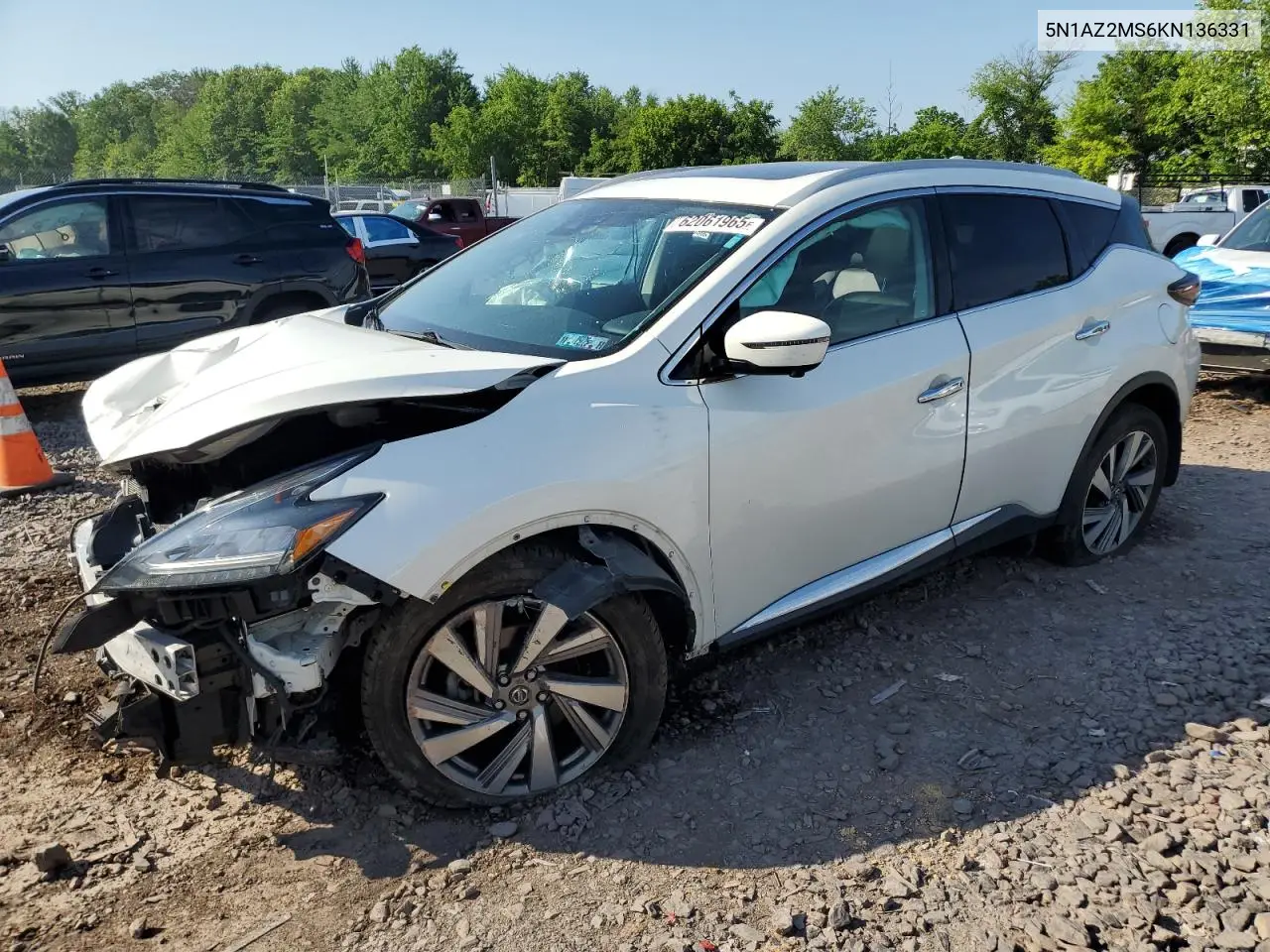2019 Nissan Murano S VIN: 5N1AZ2MS6KN136331 Lot: 62061965