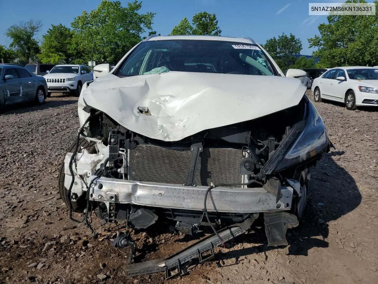 2019 Nissan Murano S VIN: 5N1AZ2MS6KN136331 Lot: 62061965