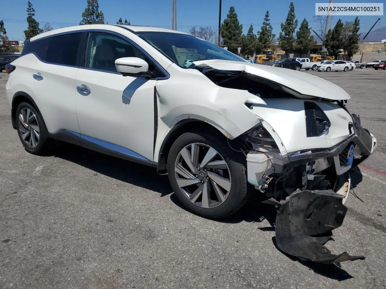 2021 Nissan Murano Sl VIN: 5N1AZ2CS4MC100251 Lot: 62781835