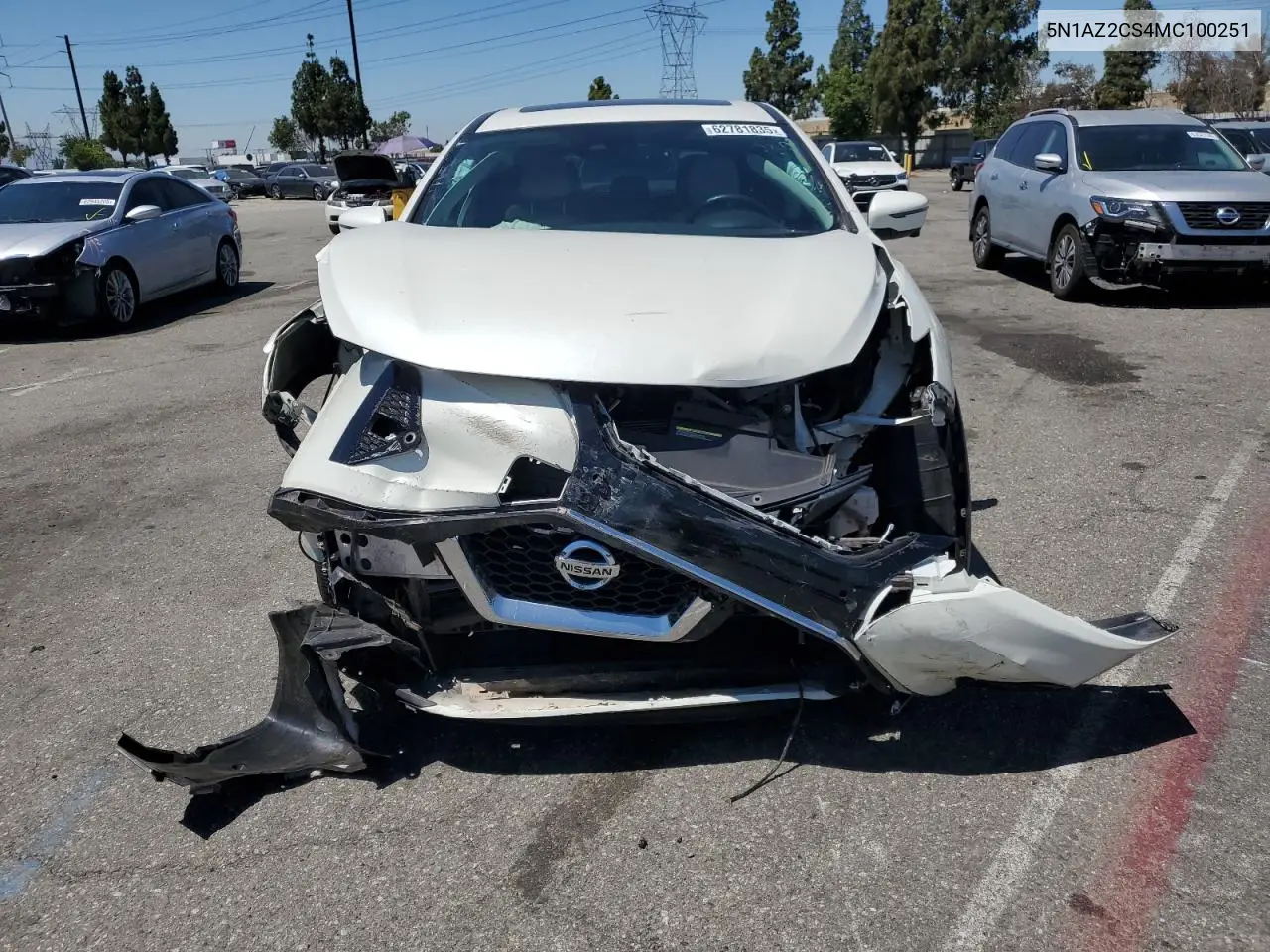 2021 Nissan Murano Sl VIN: 5N1AZ2CS4MC100251 Lot: 62781835