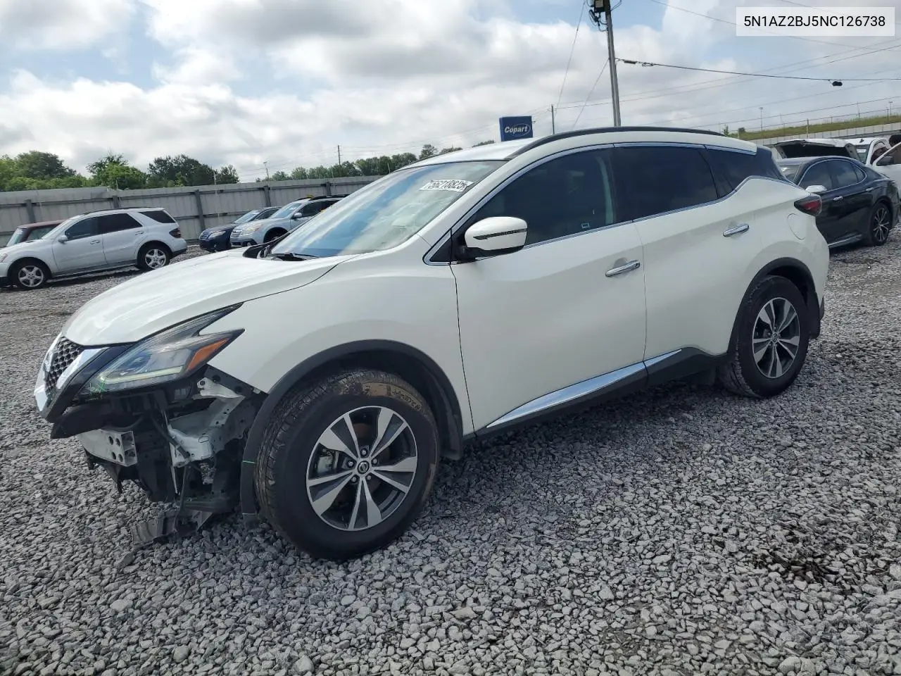 2022 Nissan Murano Sv VIN: 5N1AZ2BJ5NC126738 Lot: 56218825