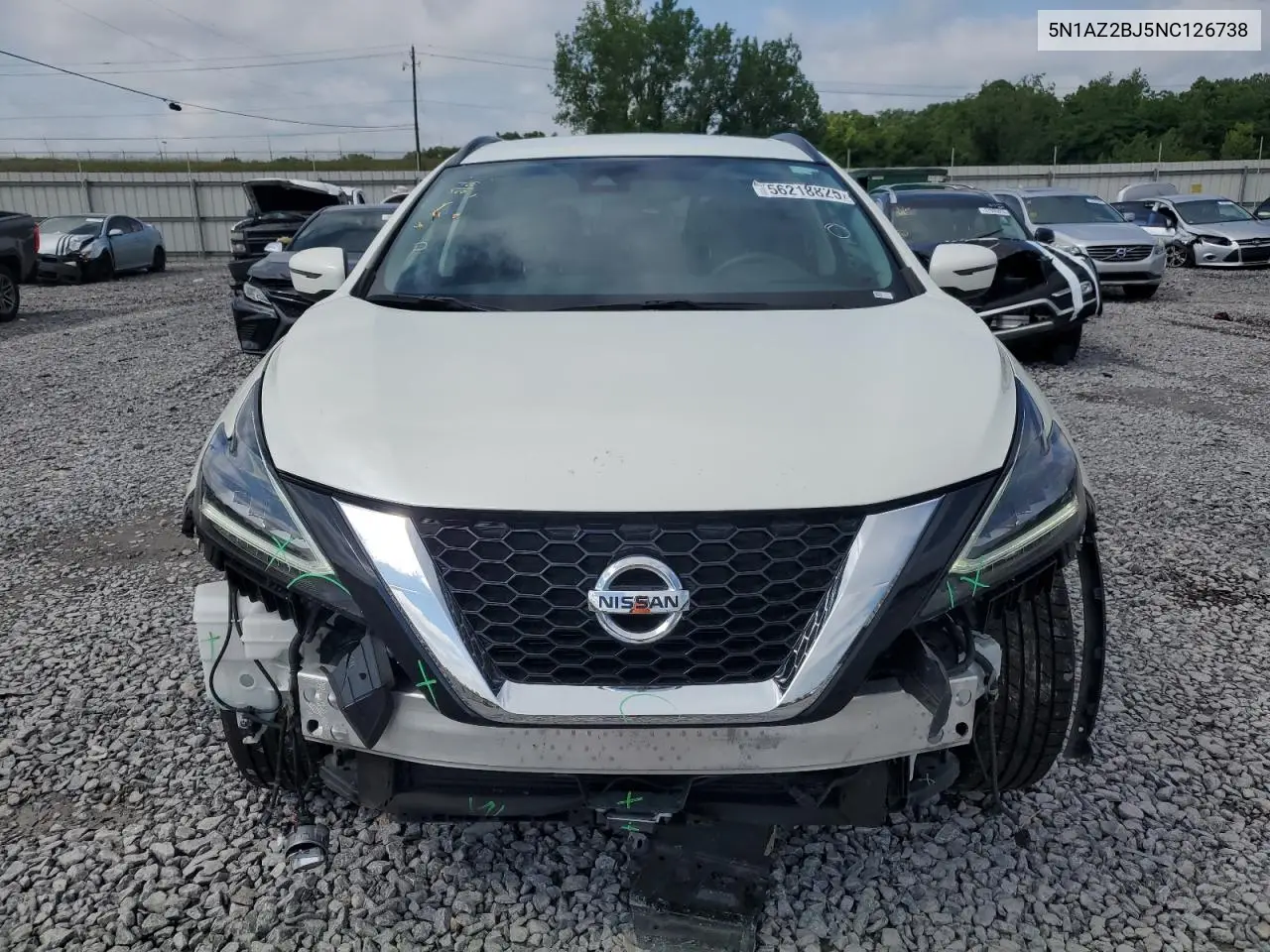 2022 Nissan Murano Sv VIN: 5N1AZ2BJ5NC126738 Lot: 56218825