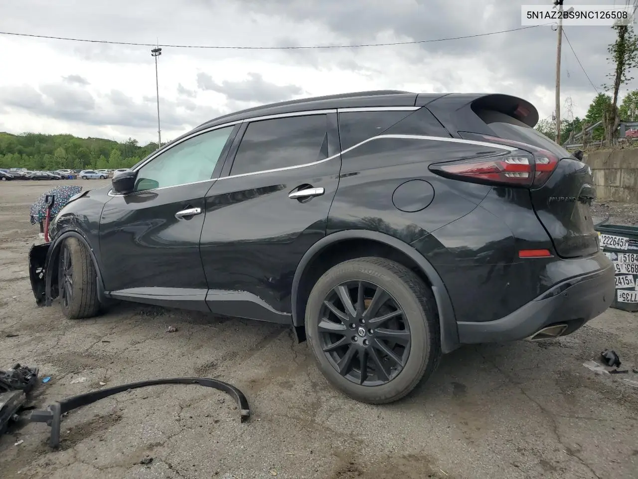 2022 Nissan Murano Sv VIN: 5N1AZ2BS9NC126508 Lot: 56822095