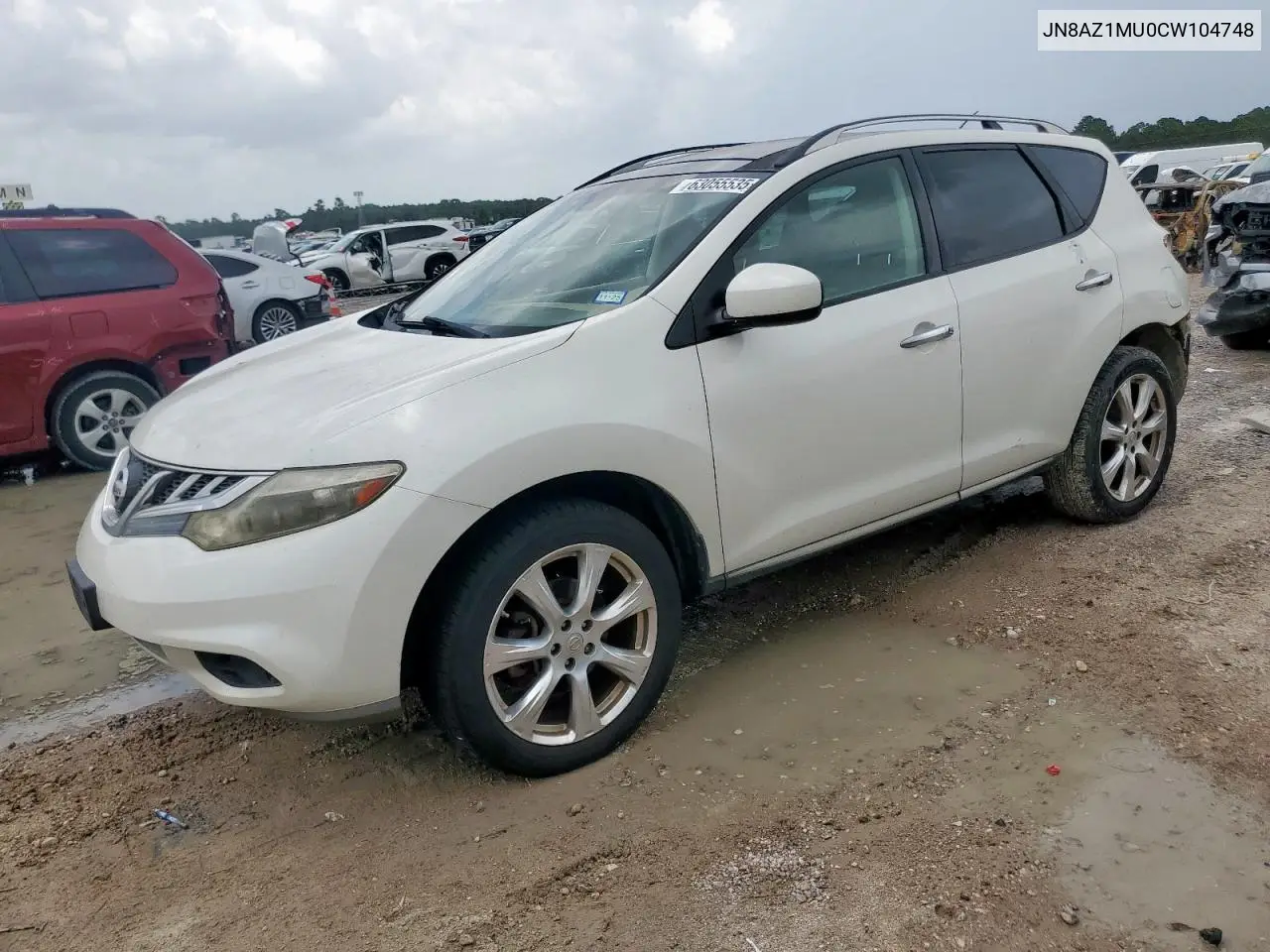 2022 Nissan Murano S VIN: JN8AZ1MU0CW104748 Lot: 63055535