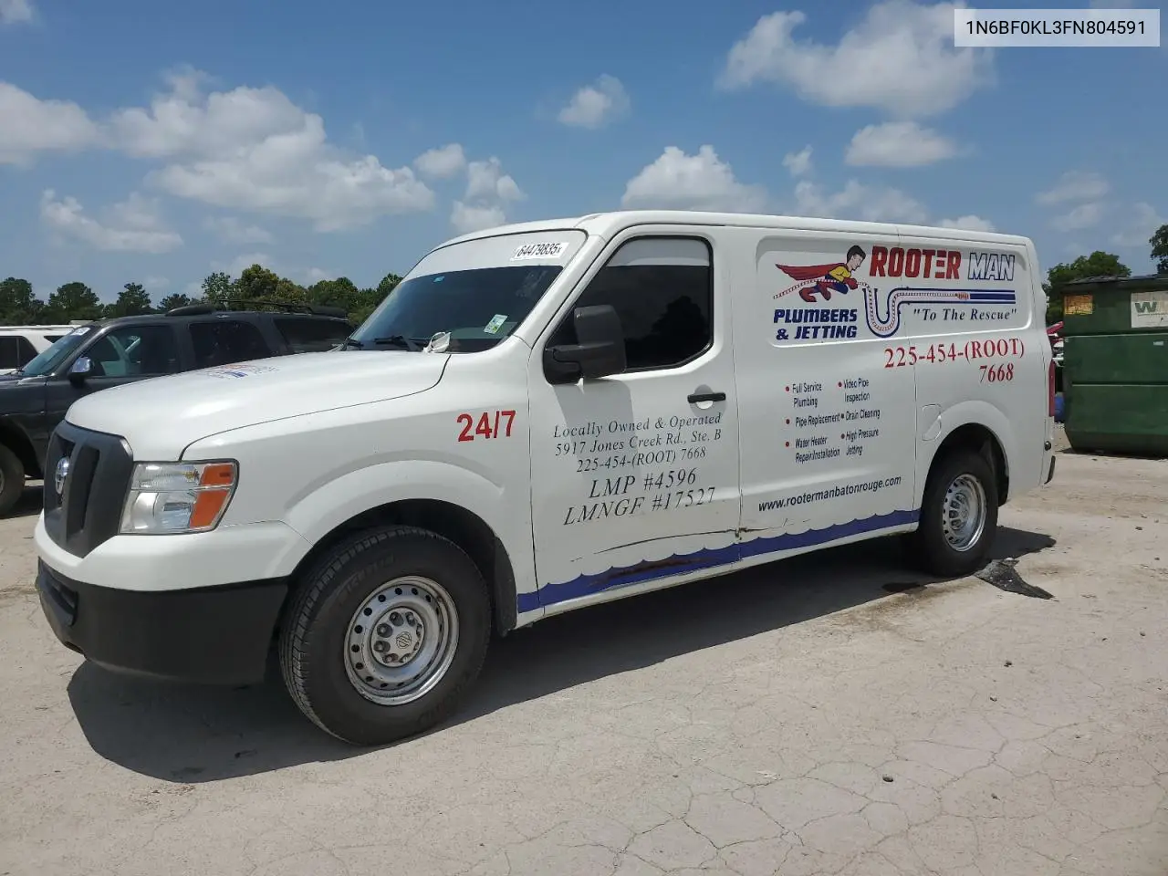 2015 Nissan Nv 1500 VIN: 1N6BF0KL3FN804591 Lot: 64479835