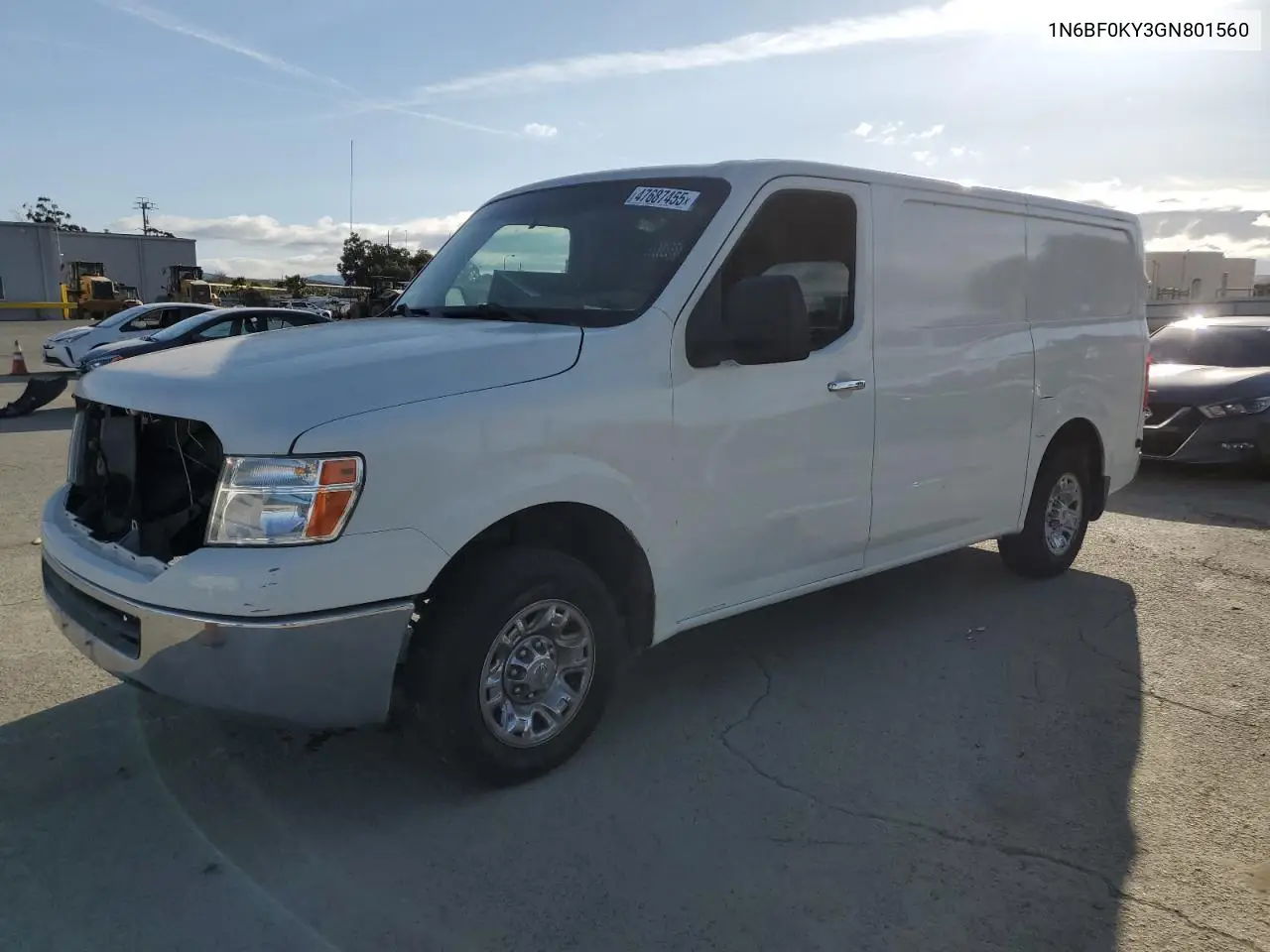 2016 Nissan Nv 1500 S VIN: 1N6BF0KY3GN801560 Lot: 47687455