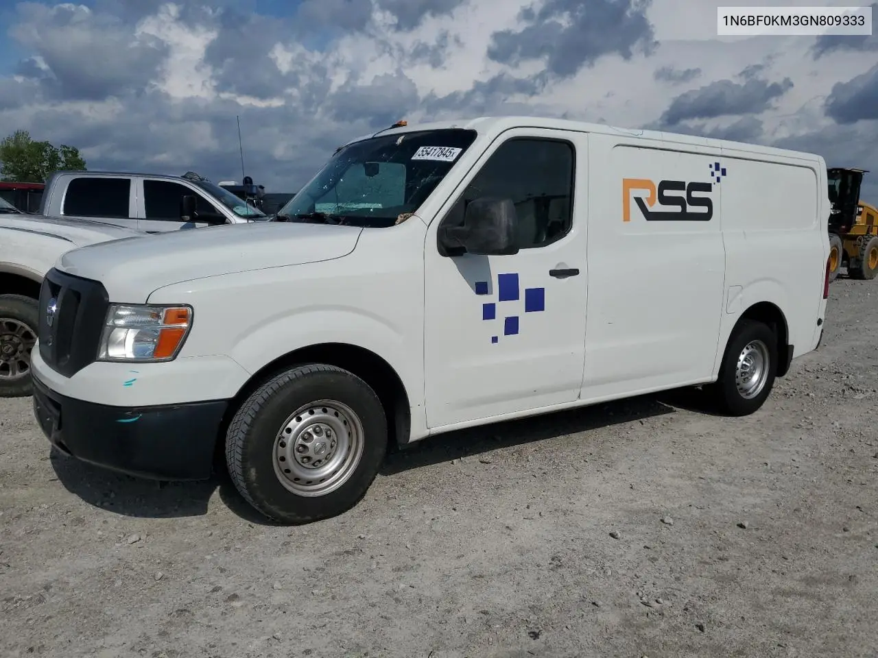 2016 Nissan Nv 1500 S VIN: 1N6BF0KM3GN809333 Lot: 55417845