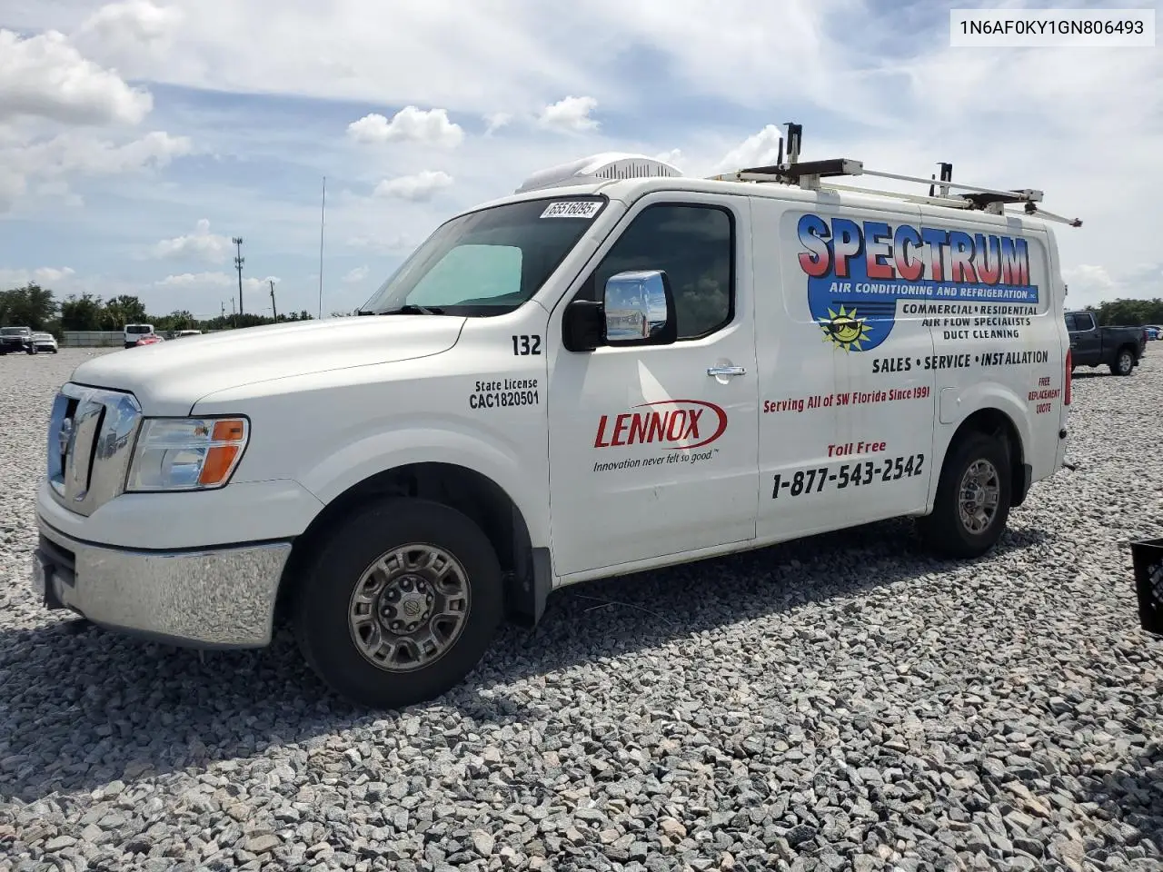2016 Nissan Nv 2500 S VIN: 1N6AF0KY1GN806493 Lot: 65516095