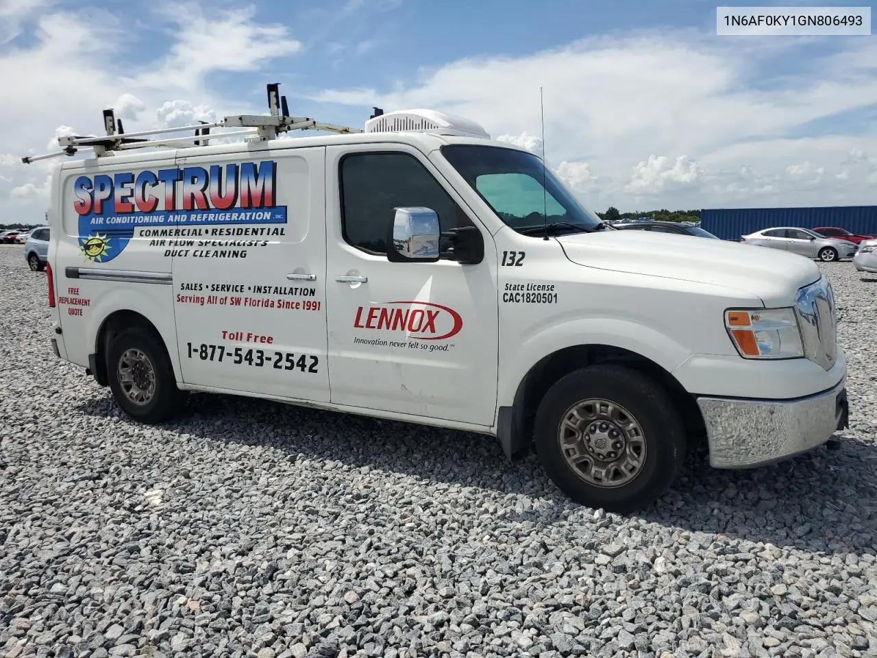 2016 Nissan Nv 2500 S VIN: 1N6AF0KY1GN806493 Lot: 65516095
